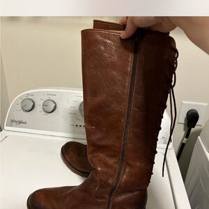 Brown Leather Knee-High Boots